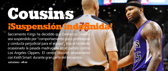 Sacramento Kings suspenden a DeMarcus Cousins de forma indefinida