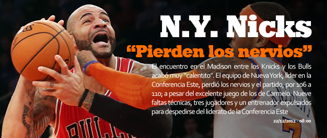 Los Knicks pierden los nervios y el liderato