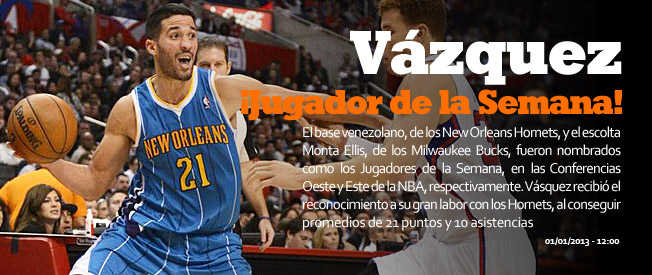 Ellis y Vásquez, jugadores de la Semana en la NBA